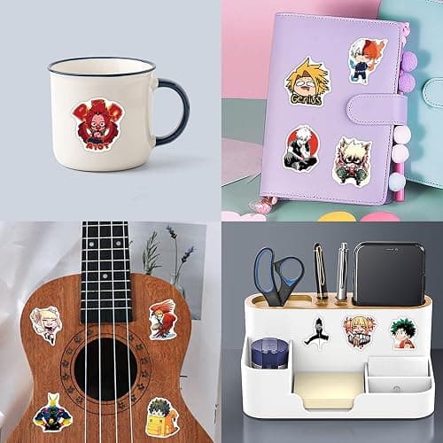 50pcs My Hero Academia Stickers for Kids, Cute Anime Cartoon Waterproof Vinyl Decal for Teen Girl Adult Notebook Laptop Water Bottle Skateboard Guitar Travel Case Phone Bike thumbnail 5