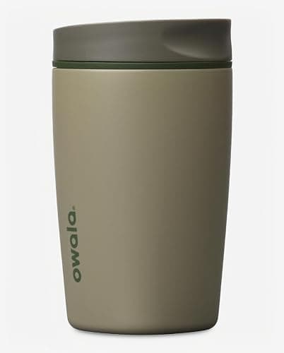 Owala SmoothSip Slider Insulated Stainless Steel Coffee Tumbler, Reusable Iced Coffee Cup, Hot Coffee Travel Mug, BPA Free 12 oz, Off Road thumbnail 6