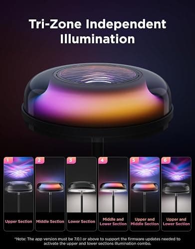 Govee Uplighter Floor Lamp for Living Room, RGBIC Ripple Projector, Floor Lamp for Bedroom Works with Matter, 215 ft² Light Area, 1000lm LED Modern Corner Floor Light, Warm Cool White Standing Lamp thumbnail 5