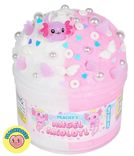 Peachybbies Slime 4-Pack Fantasy Bundle, Unicorn Candy Floss, Mermaid's Ball, Angel Axolotl, Magical Kitty Fur, Includes Slime Activator, Easter Basket Stuffers, Sensory Toys for Kids, Made in USA thumbnail 5