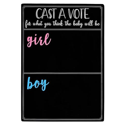 Juvale Boy or Girl Voting Board - Interactive Gender Guessing Board - Classic Black Chalkboard Baby Shower Decoration - Easy Tabletop Display for Baby Shower Games - Black, 12 x 17 in, 144 Stickers thumbnail 5