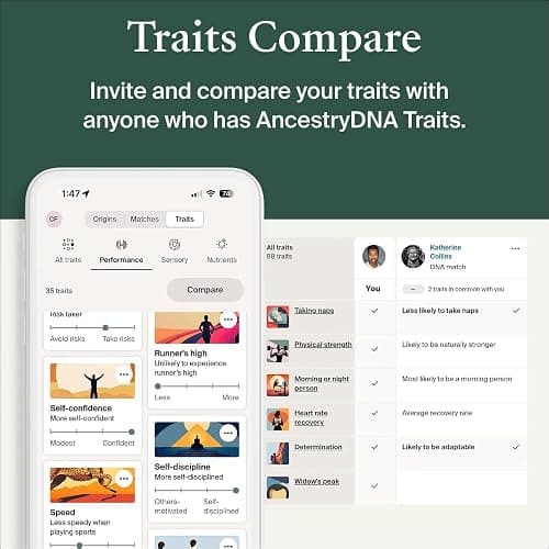 AncestryDNA + Traits Genetic Test Kit: Personalized Genetic Traits, DNA Ethnicity Test, Origins & Ethnicities, Complete DNA Test, Ancestry Reports thumbnail 5