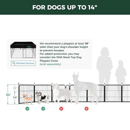 FXW Rollick Dog Playpen, Indoor, Yard & RV Camping, 24" H, 6 Panels | Easy setup, Heavy-duty, DIY layouts, Walk-through gate, for Puppies & Small Dogs, Patented thumbnail 6