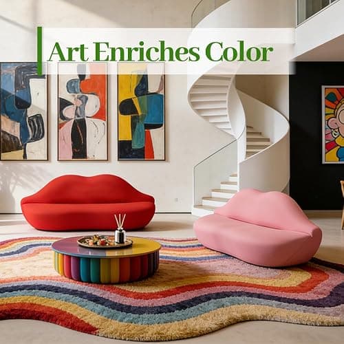 MonicaNest Red Lip Sofa Beauty Salon Clothing Store Rest Area Reception Alien Internet Celebrity Creative Designer Red Internet Celebrity Couch Architect Settee thumbnail 7