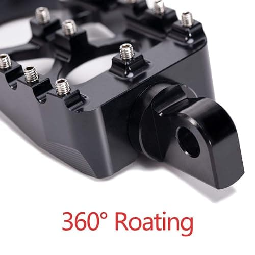 Hopider CNC Wide Foot Pegs 360° Roating MX Chopper Bobber Style for harley Dyna Sportster Fatboy Iron 883,Black thumbnail 3