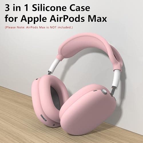 Silicone Case Cover for AirPods Max Headphones, Ear Pad Case Cover/Ear Cups Cover/Headband Cover for AirPods Max (USB-C/Lightning)(2024/2020),Accessories Silicone Protector for Apple AirPods Max, Pink thumbnail 2