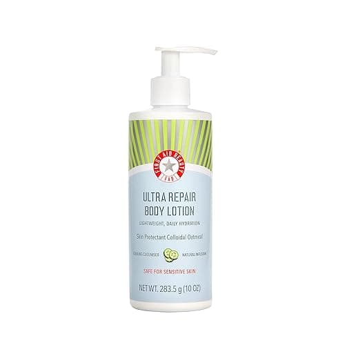 First Aid Beauty Ultra Repair Body Lotion – Lightweight, Daily Moisturizing Hydration for All Skin Types, Even Sensitive, Dry & Eczema – Cooling Cucumber, 10 oz - Cooling Cucumber - 10 Ounce