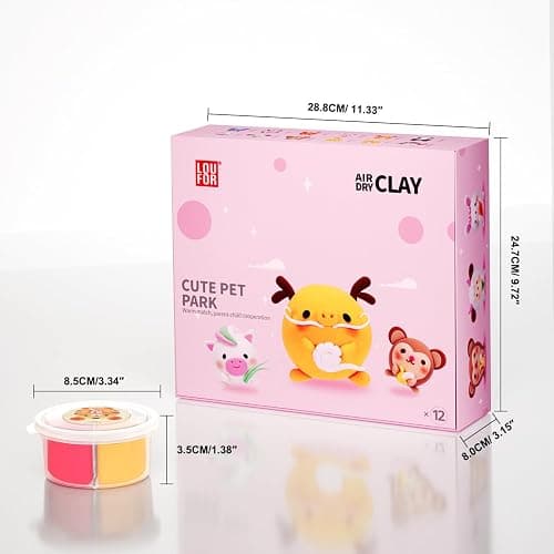 LOUFOR Air Dry Clay Kits - Modeling Clay for Kids, Ultra Light & Soft, Safe & Non-Toxic, DIY Airdryclay Kit with Sculpting Tools and Tutorials, Creatible Art Crafts Toys Gifts for Boys Girls thumbnail 3