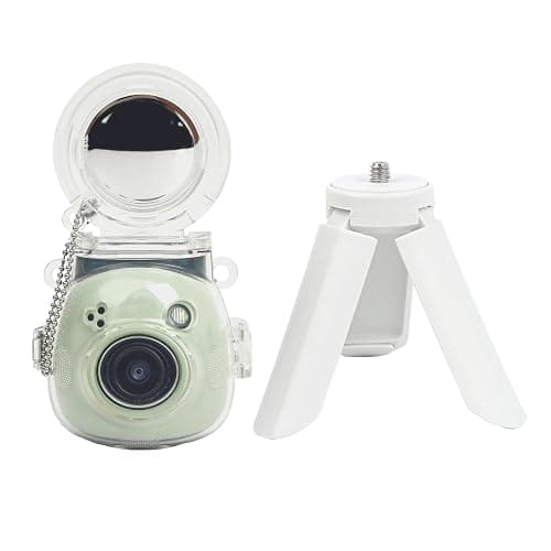 JOYZO Protective Clear Case and Mini Tripod Kit Compatible with Fujifilm Instax PAL, for Instax Pal Hard Case with Selfie Mirror and White Stand Accessories Set - Clear - Image 1