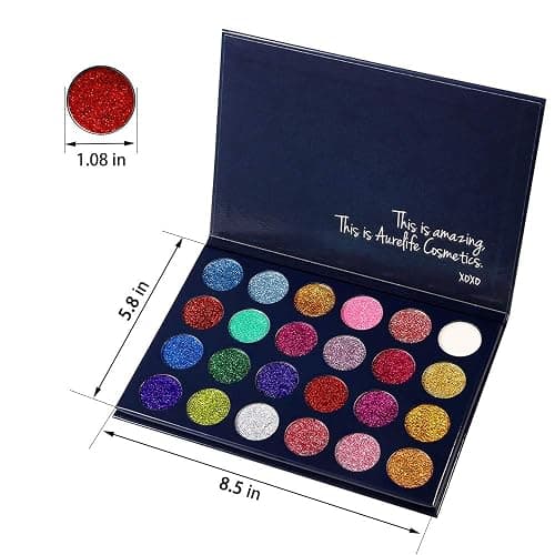 Aolailiya 24 Color Pressed Glitter Eyeshadow Palette - Mineral Ultra Shimmer Makeup Palette Eye Shadow Powder Long Lasting Waterproof thumbnail 3
