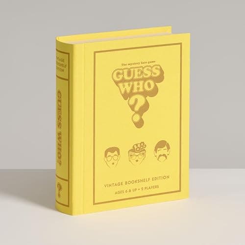 WS Game Company Guess Who? Vintage Bookshelf Edition, Linen Wrapped Book Box & Slipcase, Inspired by 1991 Version, Classic Board Games for Kids & Adults, Ages 6+ thumbnail 7