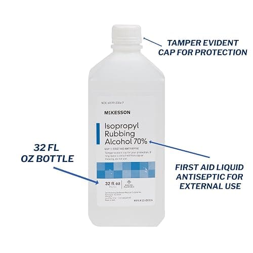 McKesson Isopropyl Rubbing Alcohol 70% [1 Count] USP First Aid Antiseptic, 32 oz thumbnail 3
