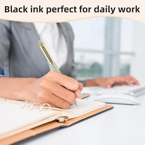 NUSIGN Gel Pens, 0.5mm Retractable Black Ink Rolling Ball Gel Pen,5 Pcs | Fine Point, Quick Dry ,Smooth Writing, No Bleed for Journaling Note Taking, Home School Office Supplies thumbnail 2