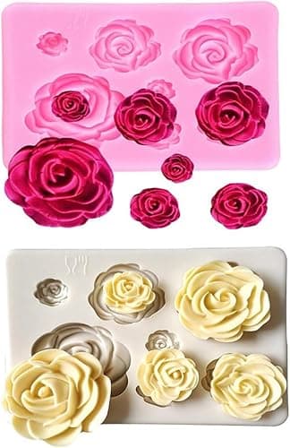2PCS Rose Flowers silicone molds Cake Chocolate Mold wedding Cake Decorating Tools Fondant Sugarcraft Cake Molds - Image 1