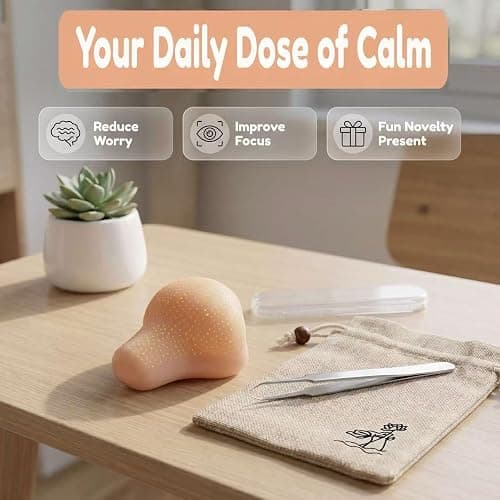 Portable Pimple Popping Toy, Realistic Silicone Nose Pimple Popper Toy, Refillable Blackhead Popping Toys for Stress Relief, Anxiety Distraction, Sensory Satisfaction, Couples Novelty Play (Beige) thumbnail 2
