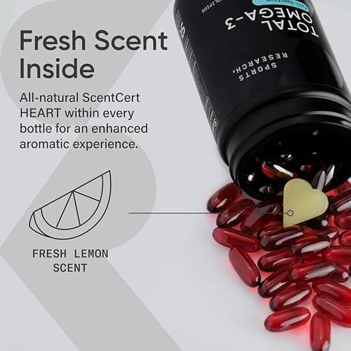 Sports Research® Total Omega-3 Fish Oil 2200mg - Made from Antarctic Krill w/Astaxanthin, Wild Sockeye Salmon & Alaska Pollock - 960mg of EPA & DHA - 120 Softgels thumbnail 6