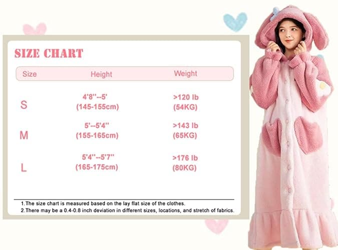 Brrioe Women's Cute Robe Button Bathrobe - Hooded Plush Sleepwear with Kawaii Pattern and trousers Sets thumbnail 5