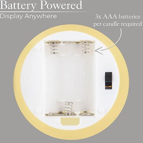 CHRISTOW Flameless LED Candles, Real Wax, Set of 3, Cream | Set of 3 LED Candles, Real Wax Construction, Realistic Flickering Flame, Battery Powered, Safe Flameless Design thumbnail 6