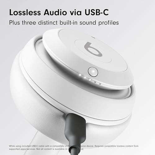 Beats Studio Pro - Premium Wireless Over-Ear Headphones- Up to 40-Hour Battery Life, Active Noise Cancelling, USB-C Lossless Audio, Apple & Android Compatible - Matte White thumbnail 4