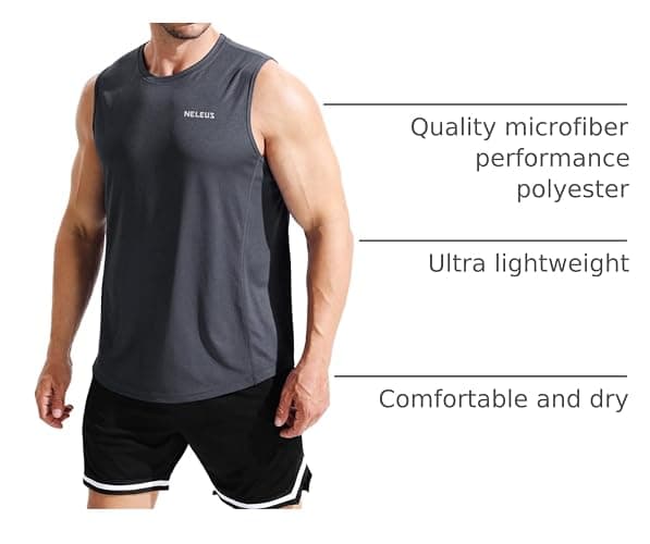 NELEUS Men's Muscle Tank Top 3-pack thumbnail 3