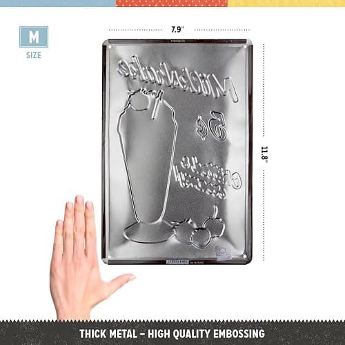 Nostalgic-Art Retro tin sign, 7.9" x 11.8", Milkshake – Gift idea for diner fans, made of metal, vintage design thumbnail 2