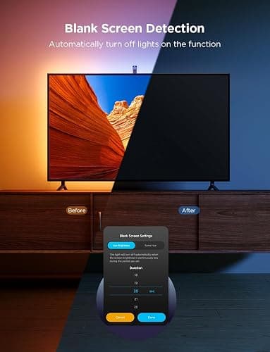Govee TV Backlight 3 Lite with Fish-Eye Correction Function Sync to 40-50 Inch TVs, 7.8ft RGBICW Wi-Fi LED Strip Lights with Camera, 4 Colors in 1 Lamp Bead, Voice and APP Control, Adapter thumbnail 7