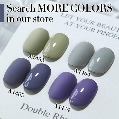Double Rhythm 15ML Gel Nail Polish Pure Sheer Same Color Same Bottle Soak Off Gel Polish Art Manicure Salon DIY at Home for Women (Deep Blue Gray-A1465) thumbnail 6
