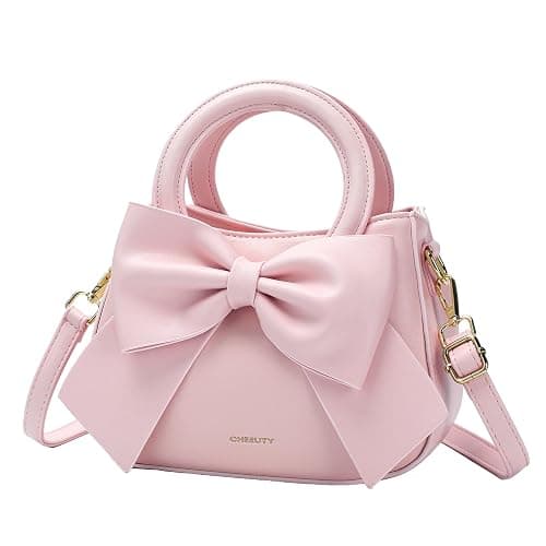 Small Purses for Women Crossbody Bag, Vegan Leather Crossbody Purses and Handbags with Top Carry Handle and Cute Bow Knot - Image 1