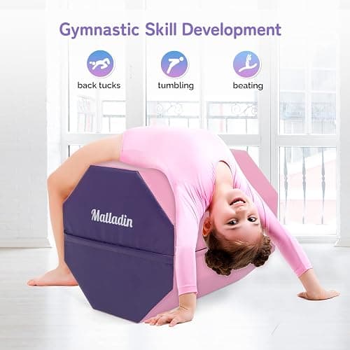 Matladin 20"x20" Gymnastics Octagon Skill Shape Tumbling Backbend Trainer Exercise for Preschool Kids Gym thumbnail 2
