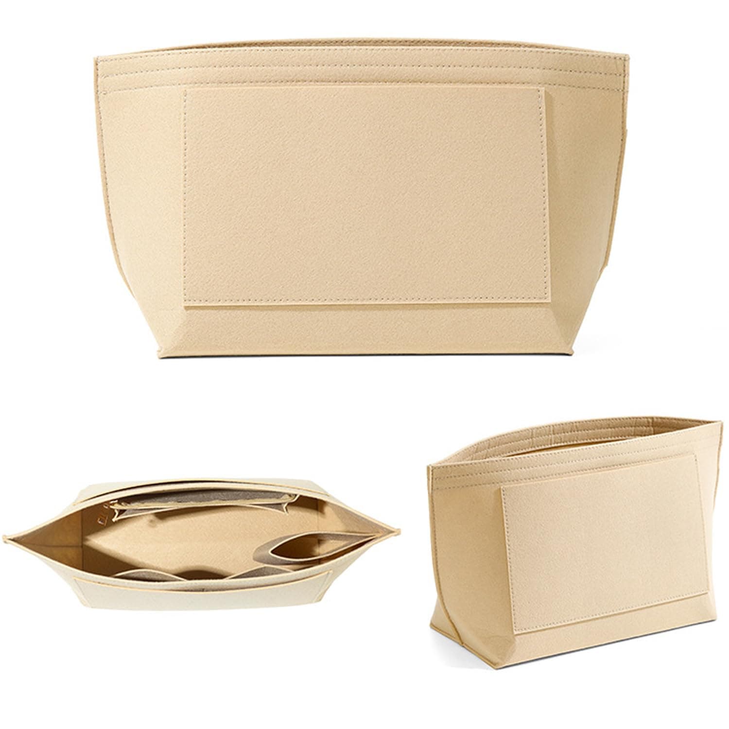Longchmp Bag Organiser, Purse Bag Insert Organiser for Longchmp le pliage Large Tote Handbags, Premium Felt Organizer for Long Chap Tote Handbag Women with 8 Compartments (Beige, L) thumbnail 6