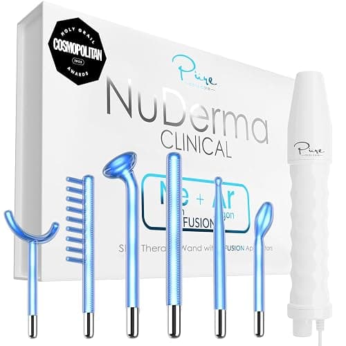 Pure Daily Care NuDerma Clinical Portable Skin Therapy Wand, Machine with 6 Fusion Neon + Argon Wands – Anti Aging - Clarifying - Skin Tightening & Radiance - Wrinkle Reducing - Image 1
