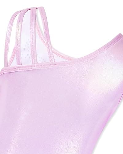 Gogokids Girls' Three-Piece Gymnastics Set, Sleeveless Leotards with Shorts and Hairband, Sparkling Ballet Dancing Unitards - Gymnastics Outfit with Gradient Color Design for 3-12 Years thumbnail 2