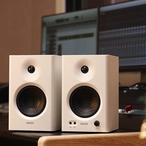 Edifier MR4 Powered Studio Monitor Speakers, 4" Active Near-Field Monitor Speaker - White (Pair) thumbnail 5