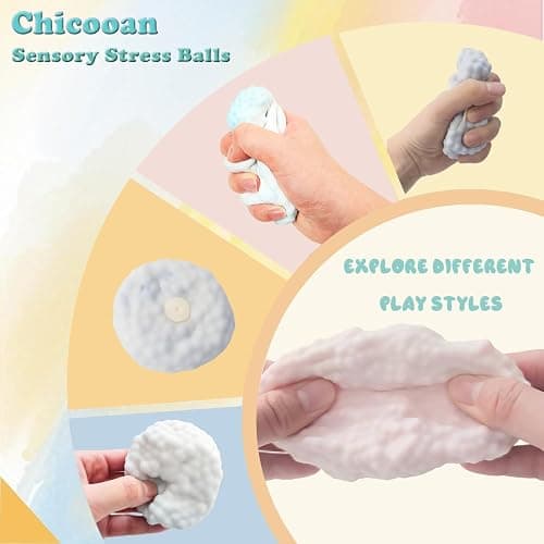 Chicooan 3 Pack Squishy Toys Beads Stress Balls, Crunchy Squishy Balls ASMR Toys with Air Pumps Smoothie Balls for Stress Relief, Squeeze Fidget Toys for Party Favors Employee Gifts thumbnail 3