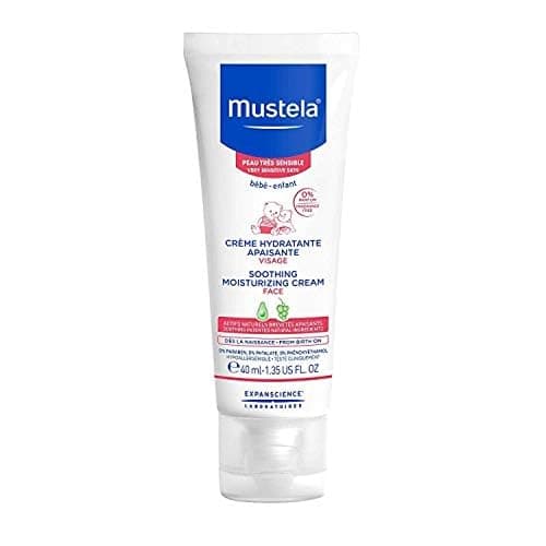 Mustela Baby Soothing Moisturizing Cream - Face Moisturizer for Very Sensitive Skin - with Natural Avocado & Schizandra Berry - Fragrance-Free - 1.35 fl. oz. - Image 1