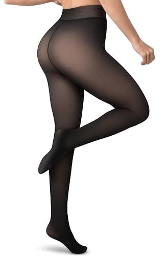 Vosda Women’s Fleece-Lined Tights - Ultra-Warm Fake Sheer Look Pantyhose Thick Leggings for Winter - Image 1