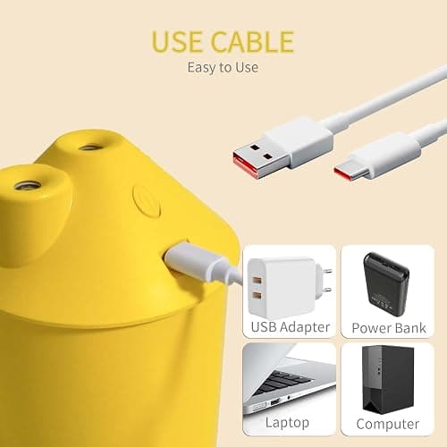Mipow x Miffy BTA700M Cool Mist Humidifier for Bedroom With Night Light, 450ML Double Spray for Nursery, Office, Indoor Plants (Yellow) thumbnail 6