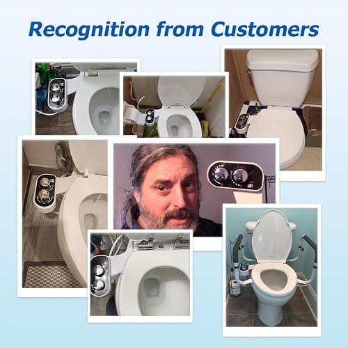 DooLv Hot and Cold Bidet Attachment for Toilet, Ultra-Slim Bidet Attachment Warm Water, Non-Electric Adjustable Pressure Self Cleaning Sprayer Nozzle Control for Posterior, Feminine Wash thumbnail 2