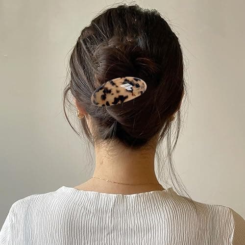3 PCS Acetate Hair Barrette,Large Vintage Hair Barrette for Women,French Tortoise Shell Hair Clips Vintage Snap Hair clips Accessories Gifts for Women Girls Thick Hair thumbnail 5