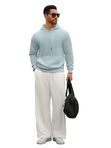 Hardaddy Men's Lightweight Sweatpants Baggy Straight Open Bottom Wide Leg Drawstring Lounge Athletic Pants with Pockets thumbnail 5