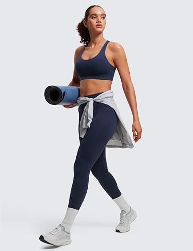 CRZ YOGA Naked Feeling Strappy Sports Bras | Medium Support, Removable Pads, Yoga, Sleek, Scoop Neck, for Women thumbnail 3
