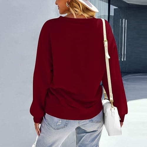 Jybuyye Sweatshirt for Women Casual Crew Neck Oversized Sweatshirt Long Sleeve Preppy Sweatshirts Fall Pullover Sweaters thumbnail 5