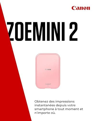 Canon Zoemini 2 Imprimante Photo Portable - Mini Imprimante Portable - Mini Imprimante Photo - Compacte et sans Fil - Bluetooth 5.0 et Charge Rapide Type-C - Imprimante de Voyage, Or Rose thumbnail 3