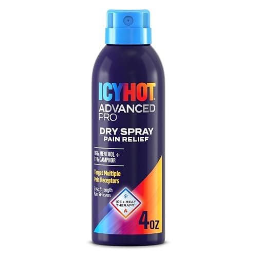 Icy Hot Advanced PRO Pain Relief Dry Spray, Fast-Acting and Quick-Drying Formula, Max Strength Pain Relief with Menthol 16% and Camphor 11% for Backaches, Joints, Muscle Strains and Arthritis, 4 oz - Image 1