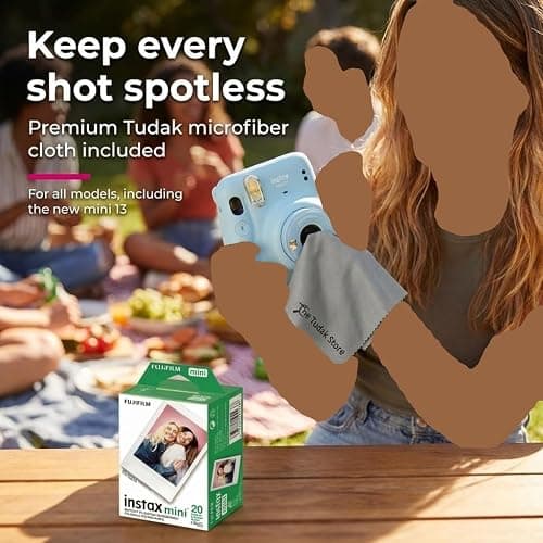 Fujifilm Instax Mini Instant Film, 100 Sheets – White Daylight ISO 800 for Instax Mini 13, 12, 11, 41 Cameras –Bundeld with The Tudak Store Microfiber Cleaning Cloth thumbnail 4