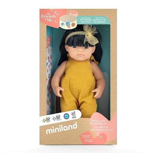 Miniland Baby Doll Asian Girl 38cm. Made in Spain with vanilla scent. Anatomically correct. My Friends & Me collection thumbnail 6