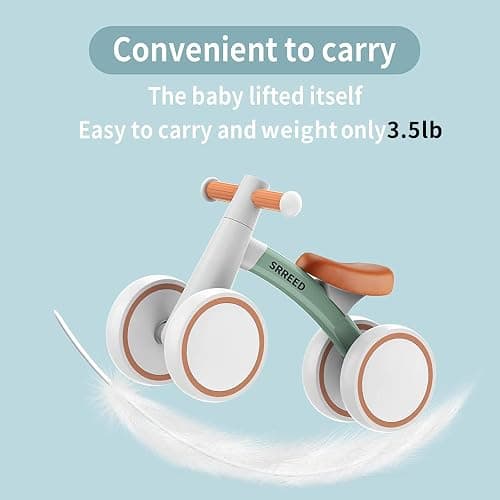 SEREED Baby Balance Bike for 1 Year Old Boys Girls 12-24 Month Toddler Balance Bike, 4 Wheels Toddler First Bike, First Birthday Gifts thumbnail 4