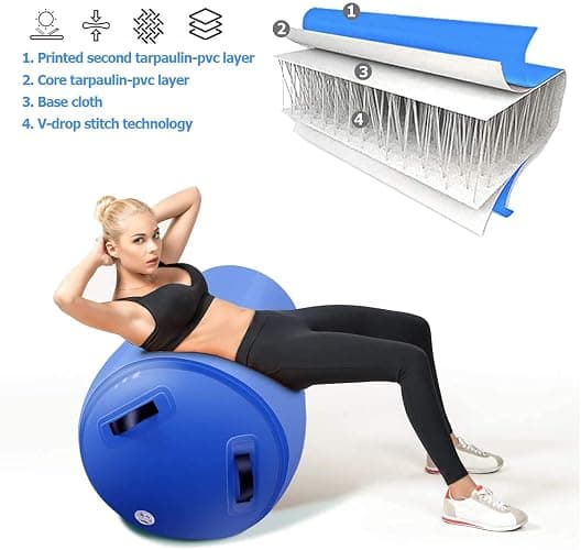 Air Rolle Turnen GymnastikMatte 60 75 90 CM Aufblasbare Air Barrel Gymnastik Tumbling Matte mit Pumpe für Handfeder Hinten Training/Heimgebrauch/Yoga/Fitness… thumbnail 3