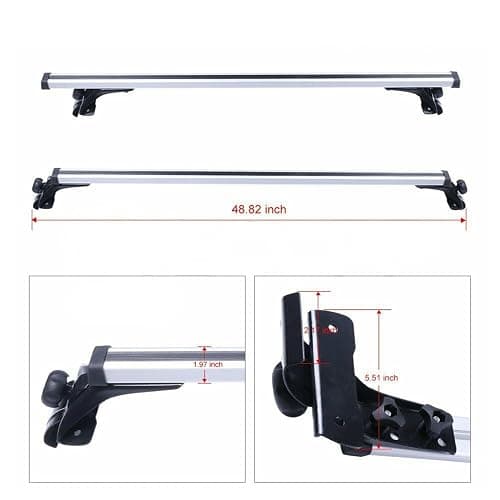 48 inch Car Top Roof Cross Bar 330LB Universal Luggage Cargo Carrier Rack Aluminum thumbnail 2