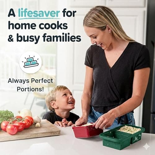 Souper Cubes 1 Cup Silicone Freezer Tray with Lids, Perfect for Storing Broth, Leftovers, Rice, Sauce and More, Silicone Soup Freezer Molds for Meal Prepping - Kale - 2-Pack thumbnail 5